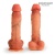 Телесный фаллоимитатор с внутренним стержнем - 20 см.