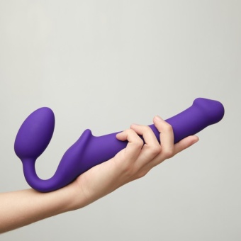 Безремневой гибкий страпон Bendable Strap-on-me S 24 см фиолетовый