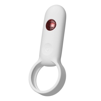 Эрекционное кольцо Youvic с вибрацией и дистанционным управлением белое