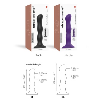 Фаллоимитатор с шариками Strap-On-Me Dildo Geisha Ball размер M 15,3 см черный
