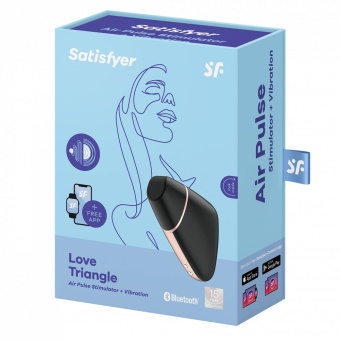 Вакуумный стимулятор с приложением Satisfyer Love Triangle чёрный