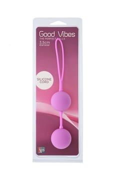 Розовые вагинальные шарики на силиконовой связке GOOD VIBES THE PERFECT BALLS PINK