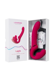 Безремневой страпон Lapis Lovense с вибрацией красный