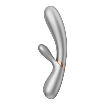 Вибратор с клиторальным стимулятором, приложением и подогревом Satisfyer Hot Lover серебро