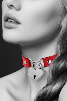 Чокер с замком сердце Bijoux Pour Toi красный