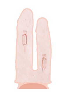 Телесный анально-вагинальный вибратор RealStick Silicone Jason M - 18 см.