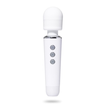 Белый жезловый вибромассажёр Wand Massager - 19 см.