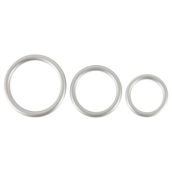 Набор из 3 эрекционных колец Metallic Silicone Cock Ring Set