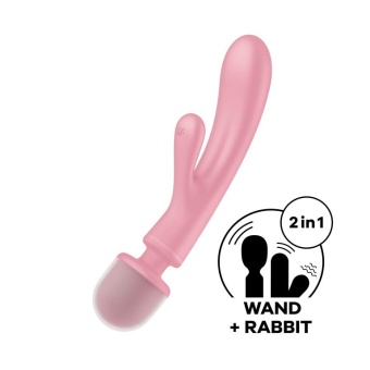 Двухсторонний вибратор-массажер Satisfyer Triple Lover розовый