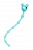 Голубая анальная цепочка с ограничителем - 28 см.