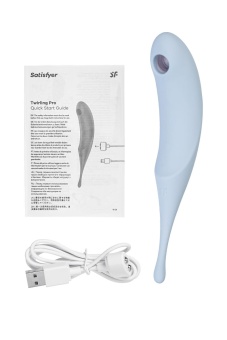Двухсторонний вакуумный вибростимулятор Satisfyer Twirling Pro голубой