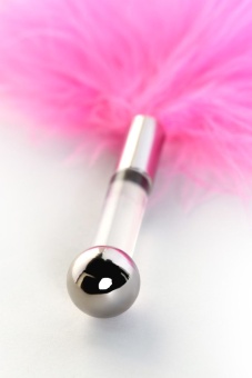 Щекоталка с пушистым мехом и прозрачной ручкой ToyFa Theatre розовая