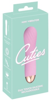 Мини-вибратор с нежным рельефом Cuties розовый - 12,5 см