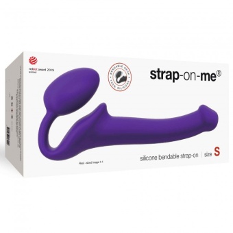 Безремневой гибкий страпон Bendable Strap-on-me S 24 см фиолетовый