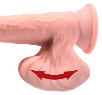 Фаллоимитатор с увеличенной и подвижной мошонкой King Cock Plus 7 Triple Density 21,5 см