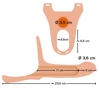 Силиконовый полый фаллоимитатор на ремешках Strap-on Silicone Sleeve - 16 см
