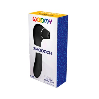 Черный стимулятор Smoooch Clitoral Suction   Vibration - 18,6 см.