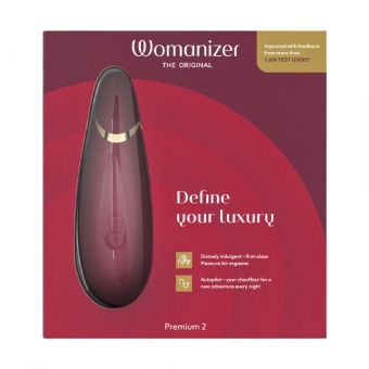 Бесконтактный клиторальный стимулятор Womanizer Premium 2 бордовый