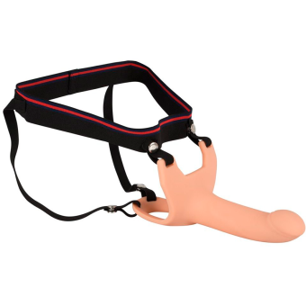 Силиконовый полый фаллоимитатор на ремешках Strap-on Silicone Sleeve - 16 см