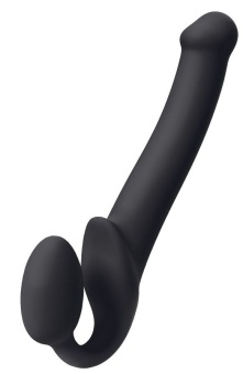 Безремневой гибкий страпон Bendable Strap-on-me M  24,5 см чёрный