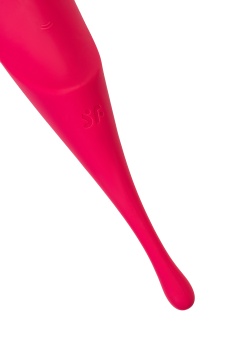 Двухсторонний вакуумный вибростимулятор Satisfyer Twirling Pro малиновый