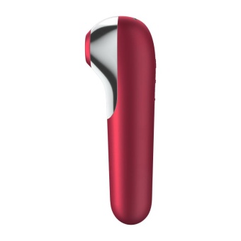 Вакуумный стимулятор с вибрацией и приложением Satisfyer Dual Love красный