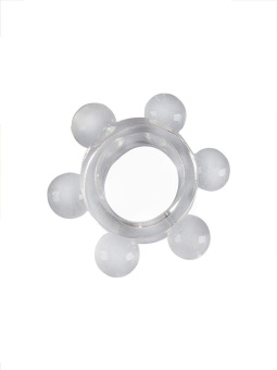 Прозрачное эрекционное кольцо с 6 стимулирующими шариками