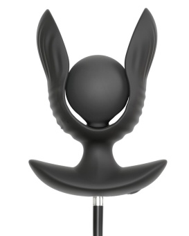 Черная расширяющаяся анальная пробка с вибрацией RC Inflatable Expander Plug with Vibration