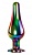 Радужная анальная пробка Rainbow Metal Plug Small - 9,4 см.