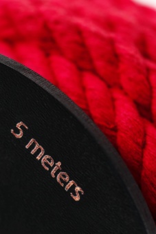 Красная веревка для шибари на катушке - 5 м.