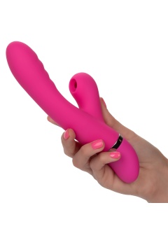 Розовый вибратор-кролик Foreplay Frenzy Pucker с функцией вакуума
