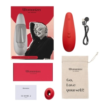 Бесконтактный клиторальный стимулятор Womanizer Classic 2 Marilyn Monroe красный