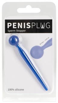 Уретральный стимулятор Penis Plug синий - 9,6 см