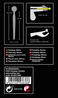 Уретральный стимулятор Penis Plug синий - 9,6 см