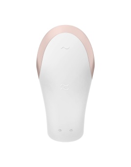 Белый вибратор для пар Satisfyer Double Love с пультом управления и приложением