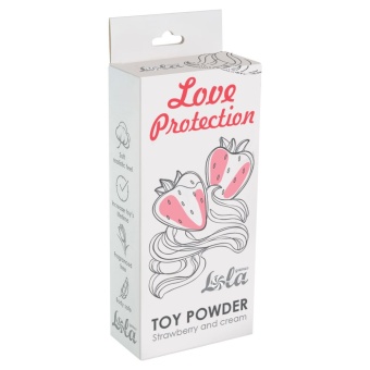 Пудра для игрушек ароматизированная Love Protection Клубника со сливками 30 г
