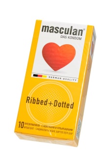 Презервативы с колечками и пупырышками Masculan Ribbed+Dotted - 10 шт.