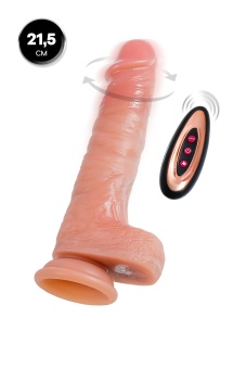 Телесный реалистичный ротатор-вибратор - 21,5 см.