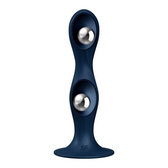 Фаллоимитатор Satisfyer Double Ball-R с внутренними шариками синий