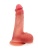 Телесный силиконовый фаллоимитатор на присоске - 19 см.