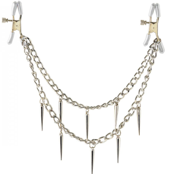 Зажимы для сосков с двойной цепочкой Rock Hard Nipple Clamps