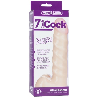 Телесная насадка к трусикам Vac-U-Lock Raging hard-On Cock - 18 см