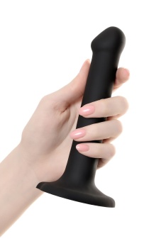 Гибкий фаллоимитатор на присоске Strap-on-me S 17 см черный