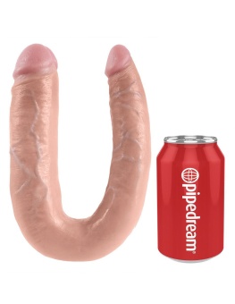 Двухсторонний фаллоимитатор King Cock U-Shaped Double большой телесный