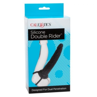 Насадка с креплением на пенис Silicone Double Rider чёрный