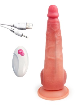 Телесный вибратор-реалистик на присоске - 30 см.