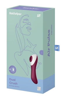 Двухсторонний вакуумный вибростимулятор Satisfyer Dual Crush бордовый
