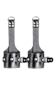 Черные подвесы с белой строчкой