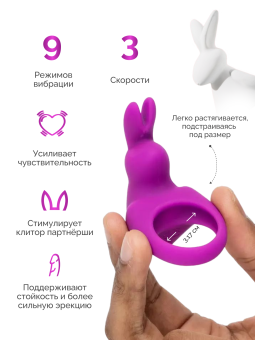 Эрекционное колечко Happy Rabbit Cock Ring Kit с сумочкой для хранения
