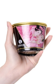 Массажное аромамасло в виде свечи Shunga Rose Petals Лепесток Розы - 170 мл